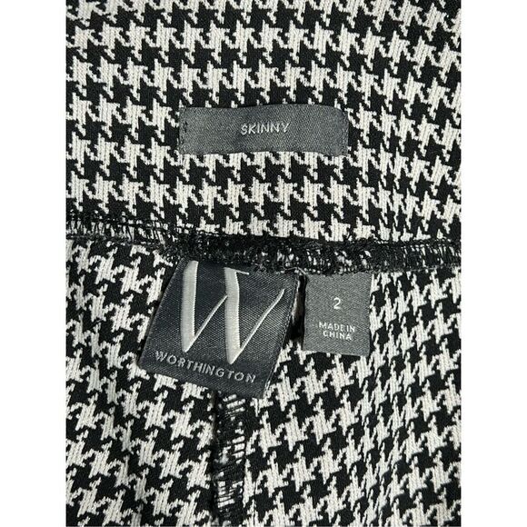 Worth Houndstooth Skinny Pull On Knit Pants Tapered Leg Size 2 - Picture 4 of 4